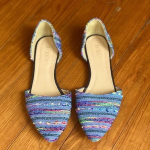 J crew D’orsay Mutilcolored Woven Flats 6.5